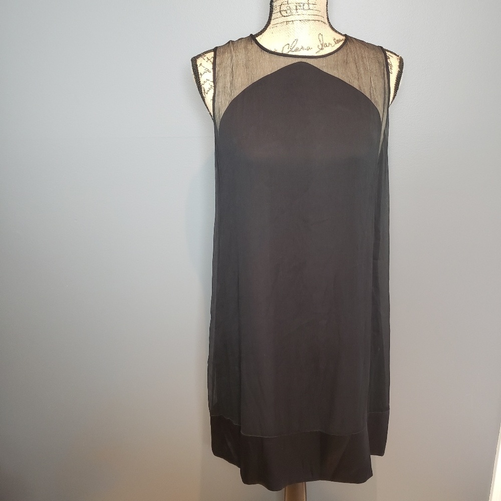 Rebecca taylor silk sheer 2 layer sleeves dress 10